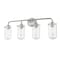 Z-Lite Delaney 4 Light Vanity, Brushed Nickel & Clear 471-4V-BN - alternate 7